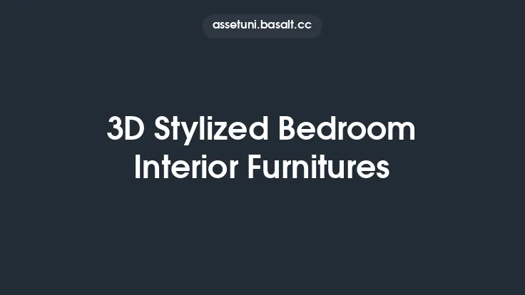 3D Stylized Bedroom Interior Furnitures Thumbnail