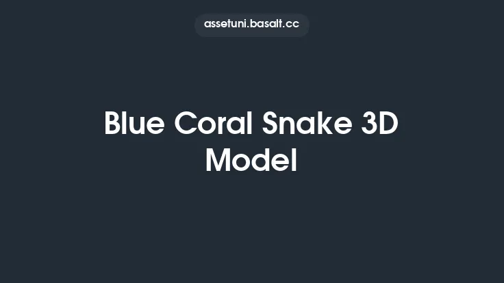 Blue Coral Snake 3D Model Thumbnail