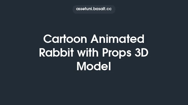 Cartoon Animated Rabbit with Props 3D Model Thumbnail