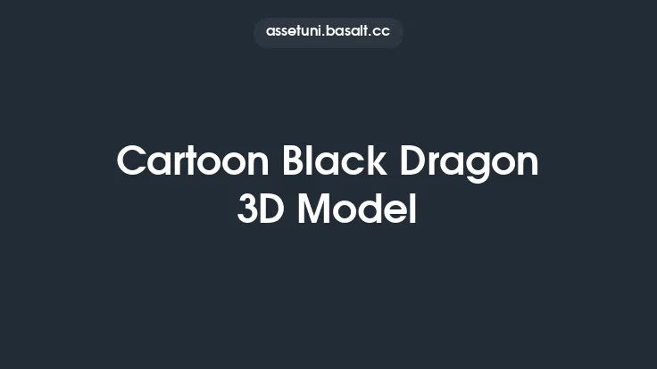 Cartoon Black Dragon 3D Model Thumbnail