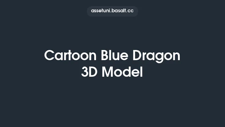 Cartoon Blue Dragon 3D Model Thumbnail