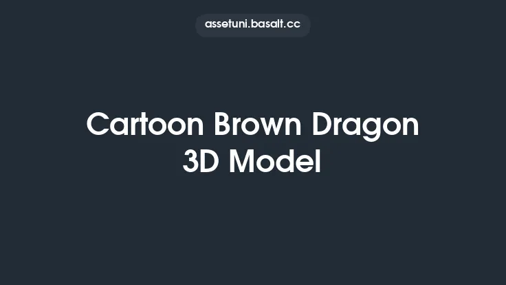 Cartoon Brown Dragon 3D Model Thumbnail