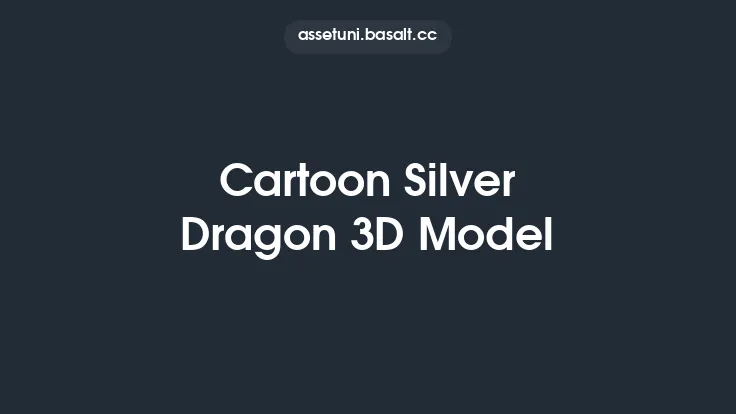 Cartoon Silver Dragon 3D Model Thumbnail