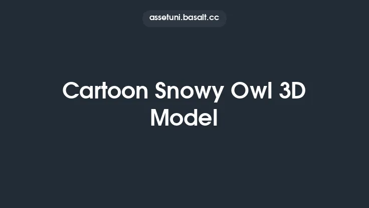 Cartoon Snowy Owl 3D Model Thumbnail