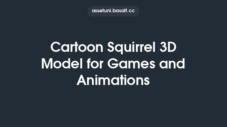 Cartoon Squirrel 3D Model for Games and Animations Thumbnail