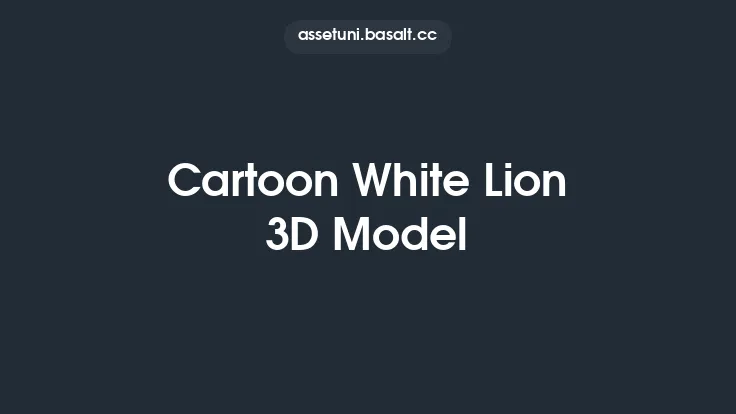 Cartoon White Lion 3D Model Thumbnail