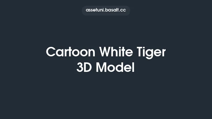 Cartoon White Tiger 3D Model Thumbnail