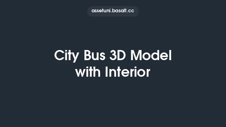 City Bus 3D Model with Interior Thumbnail