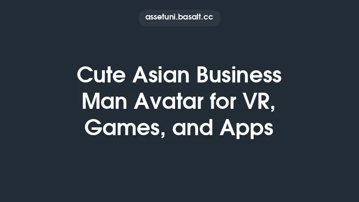 Cute Asian Business Man Avatar for VR, Games, and Apps Thumbnail