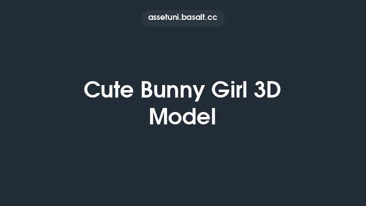 Cute Bunny Girl 3D Model Thumbnail