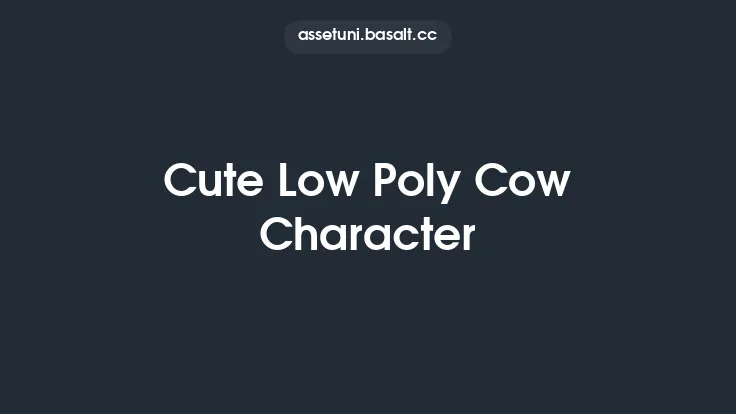 Cute Low Poly Cow Character Thumbnail