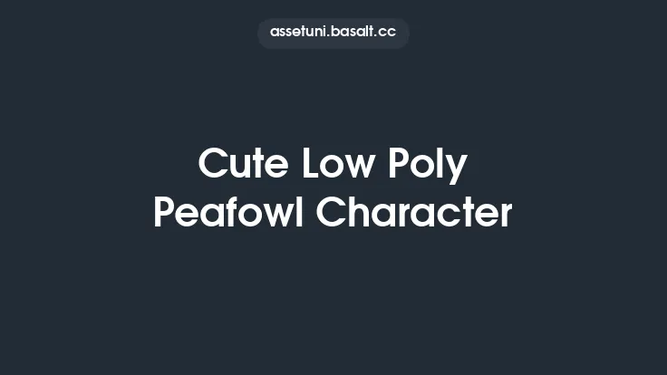 Cute Low Poly Peafowl Character Thumbnail