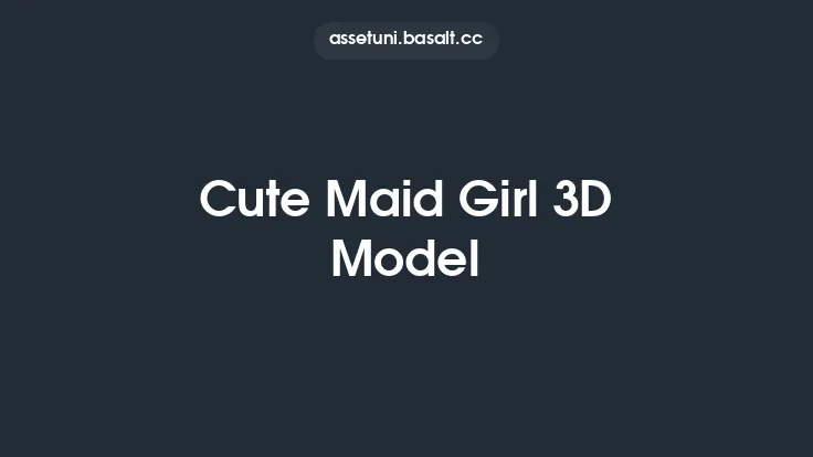 Cute Maid Girl 3D Model Thumbnail