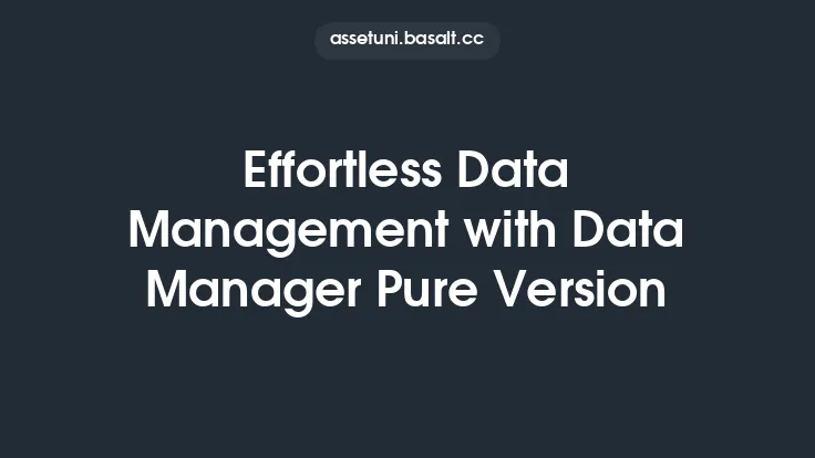 Effortless Data Management with Data Manager Pure Version Thumbnail