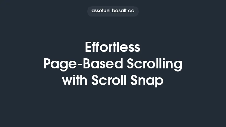 Effortless Page-Based Scrolling with Scroll Snap Thumbnail