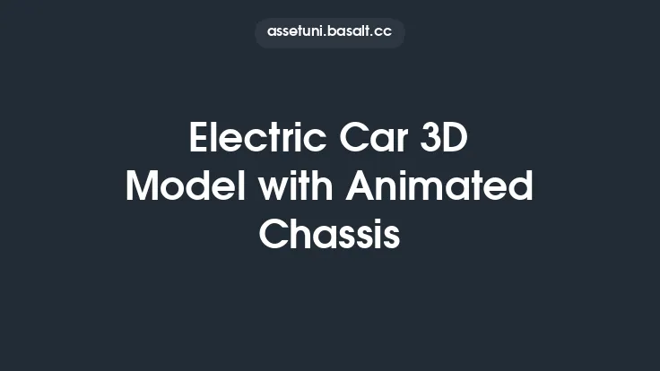 Electric Car 3D Model with Animated Chassis Thumbnail