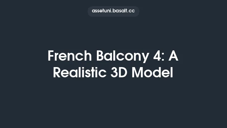 French Balcony 4: A Realistic 3D Model Thumbnail