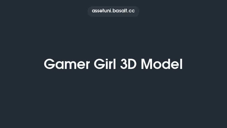 Gamer Girl 3D Model Thumbnail