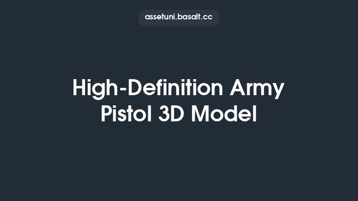 High-Definition Army Pistol 3D Model Thumbnail