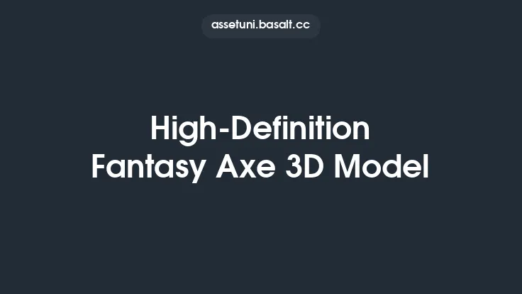 High-Definition Fantasy Axe 3D Model Thumbnail