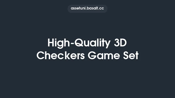 High-Quality 3D Checkers Game Set Thumbnail