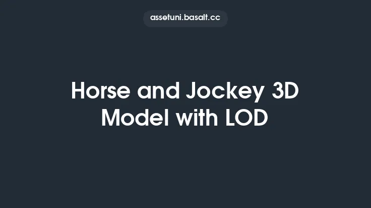Horse and Jockey 3D Model with LOD Thumbnail