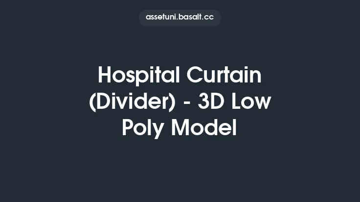 Hospital Curtain (Divider) - 3D Low Poly Model Thumbnail