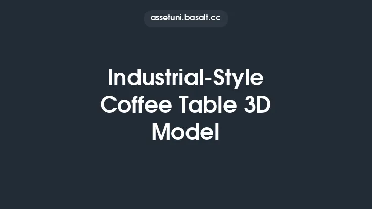 Industrial-Style Coffee Table 3D Model Thumbnail