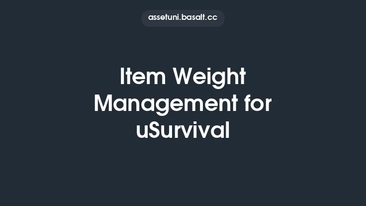 Item Weight Management for uSurvival Thumbnail
