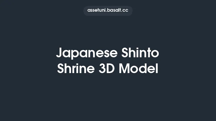 Japanese Shinto Shrine 3D Model Thumbnail