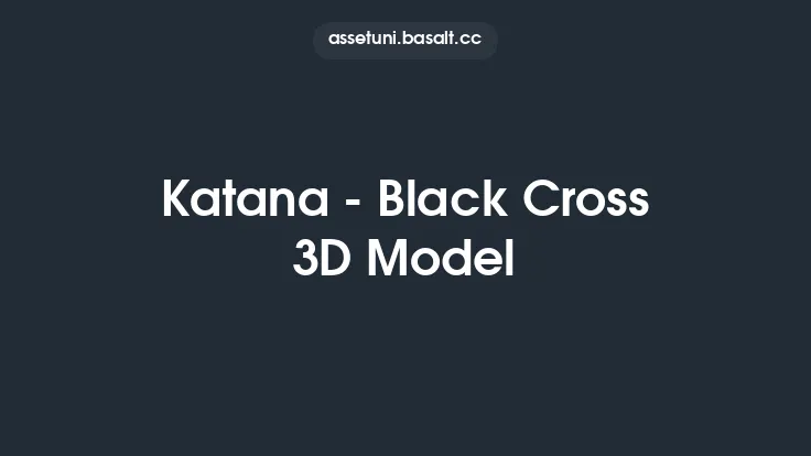 Katana - Black Cross 3D Model Thumbnail