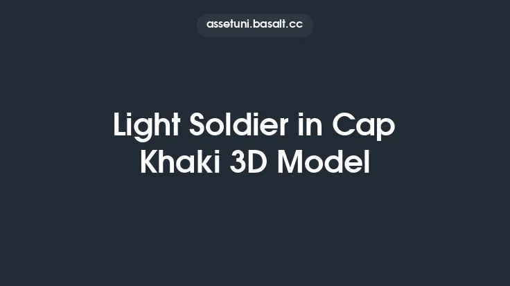 Light Soldier in Cap Khaki 3D Model Thumbnail