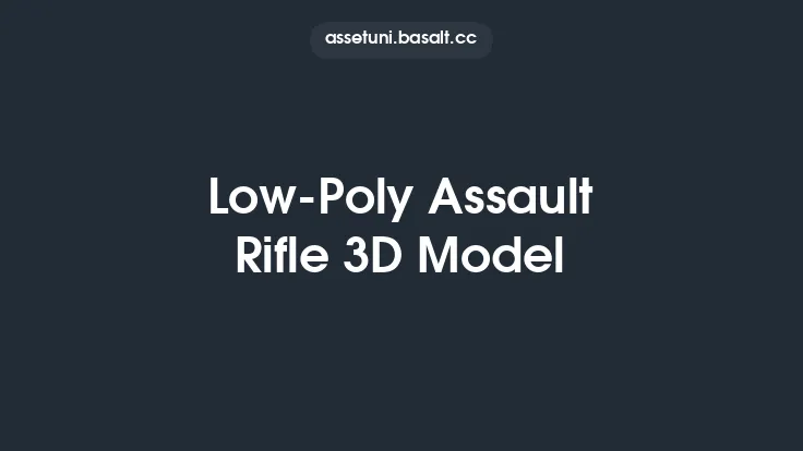 Low-Poly Assault Rifle 3D Model Thumbnail