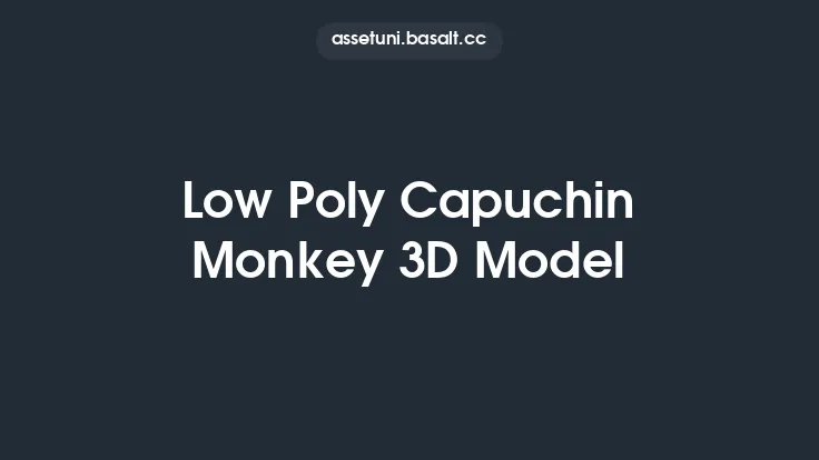 Low Poly Capuchin Monkey 3D Model Thumbnail