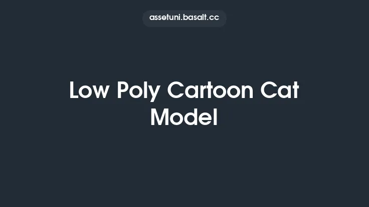 Low Poly Cartoon Cat Model Thumbnail