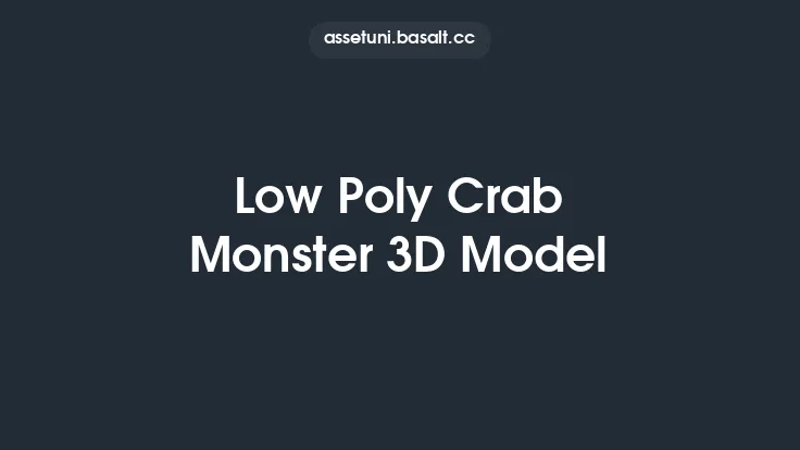 Low Poly Crab Monster 3D Model Thumbnail