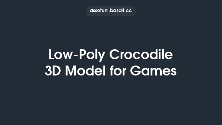 Low-Poly Crocodile 3D Model for Games Thumbnail