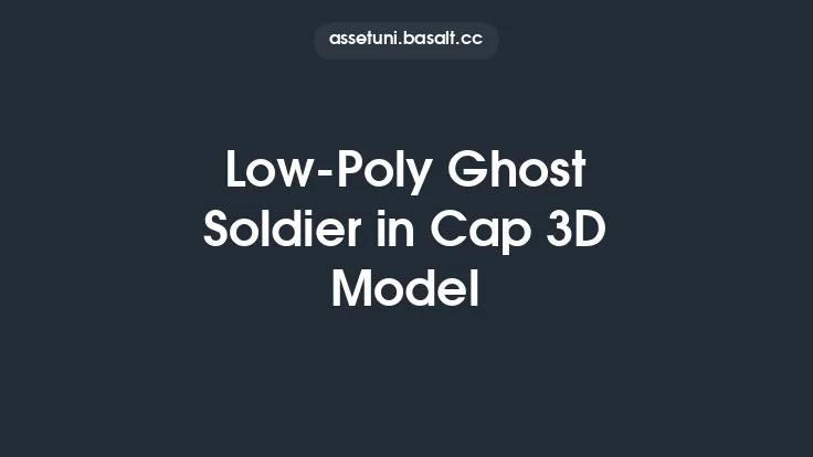 Low-Poly Ghost Soldier in Cap 3D Model Thumbnail