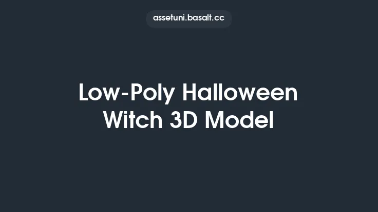 Low-Poly Halloween Witch 3D Model Thumbnail