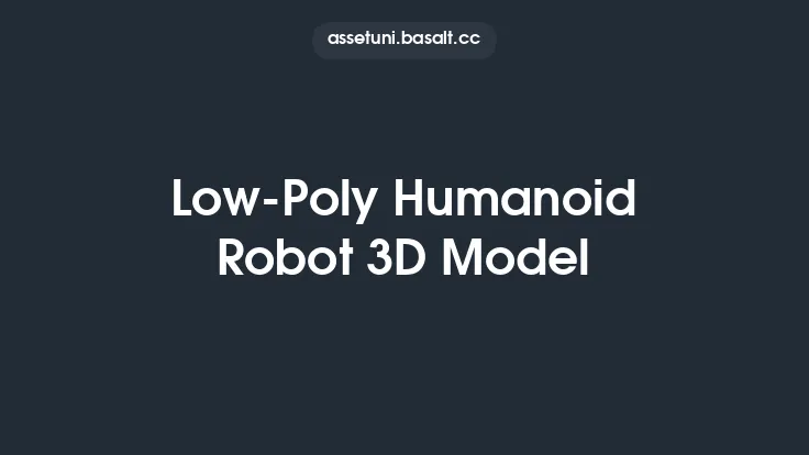 Low-Poly Humanoid Robot 3D Model Thumbnail