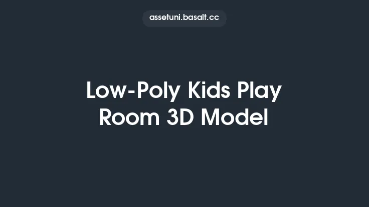 Low-Poly Kids Play Room 3D Model Thumbnail