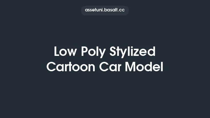 Low Poly Stylized Cartoon Car Model Thumbnail