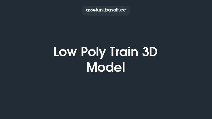 Low Poly Train 3D Model Thumbnail
