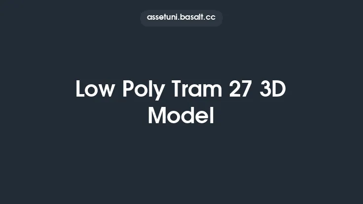 Low Poly Tram 27 3D Model Thumbnail
