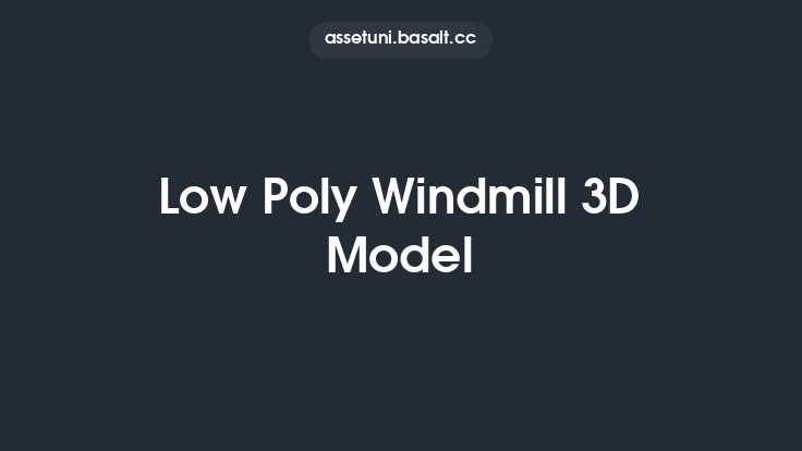 Low Poly Windmill 3D Model Thumbnail