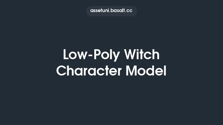 Low-Poly Witch Character Model Thumbnail