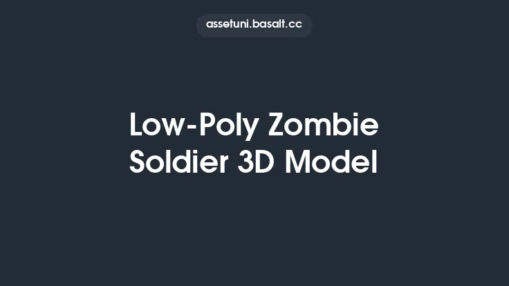 Low-Poly Zombie Soldier 3D Model Thumbnail