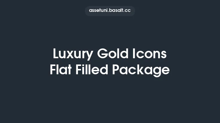 Luxury Gold Icons Flat Filled Package Thumbnail