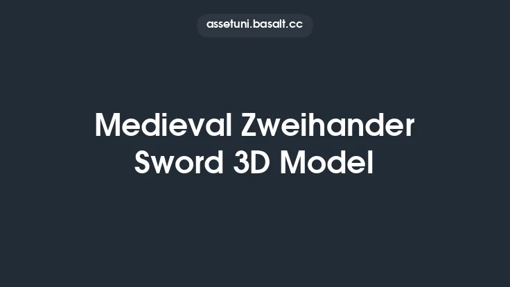 Medieval Zweihander Sword 3D Model Thumbnail