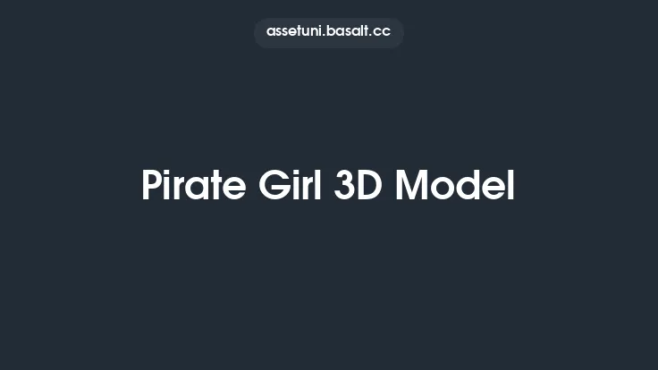 Pirate Girl 3D Model Thumbnail
